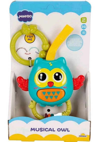 Minibo Müzikli Ve Işıklı Çıngıraklı Baykuş Puset Oyuncağı