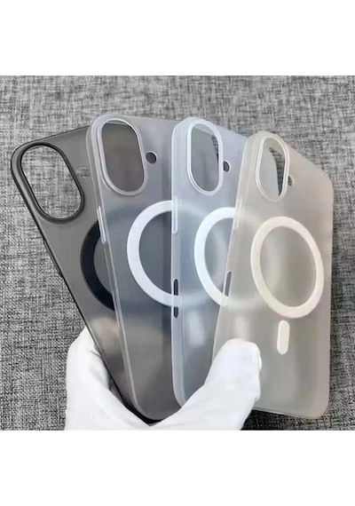 Apple Uyumlu iPhone 16 Tuna Buzlu Sert İnce Magsafe Telefon Kılıfı Çok Renkli