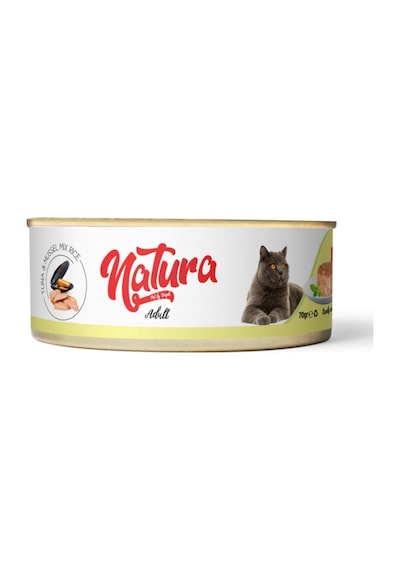 Natura Ton Balığı ve Midyeli Konserve Yetişkin Kedi Maması 70 G