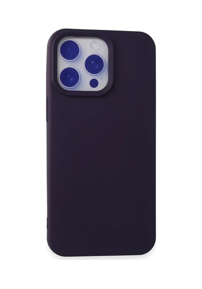 Apple Uyumlu iPhone 15 Pro Max Uyumlu Kılıf Nano İçi Kadife Silikon - Mor