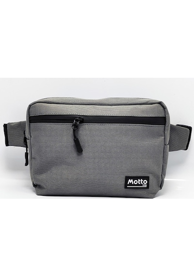 Mottobag Klasik Gri Unisex Waterproof Fermuarlı 2 Ana Bölmeli Bel Çantası Gri