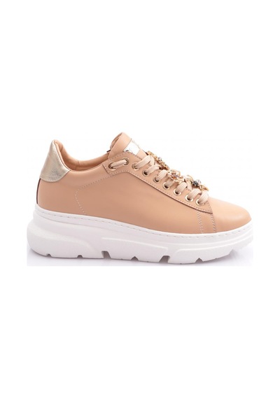 Dgn Es852 Kadın Kalın Taban Ari Tokali Sneakers Ayakkabi Nude