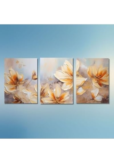 Gaagart 3'lü Kanvas Duvar Tablosu Seti Soft Manolya Çiçekleri 30 X 40 Gartnm1895 Genel
