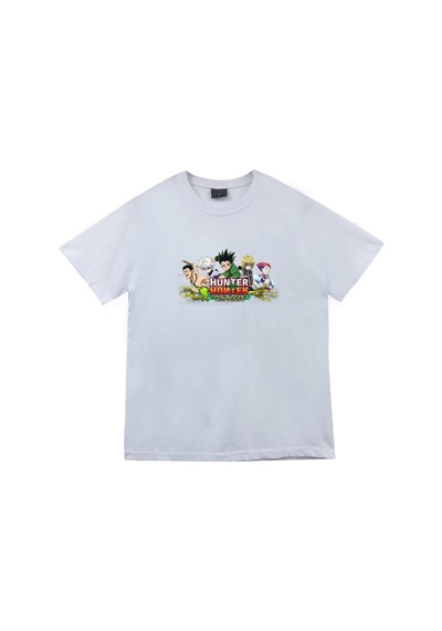 Hunter Anime Baskılı Unisex %100 Pamuk Beyaz T-shirt Beyaz