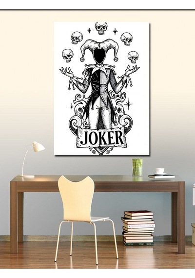 Kanvas Tablo Joker Ve İskambil Kâğıdı Teması 100cmx140cm