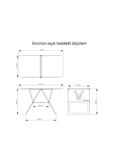 Fiways Axıs V2 Haki Metal Kamp Masası, 1mm Çelik Gövde, Profesyonel Katlanır Çantalı Outdoor Sehpa