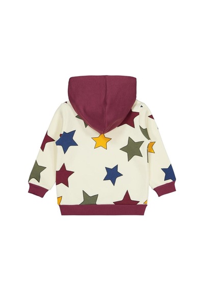 Civil Boys Renkli Yıldız Baskılı 2-5 Yaş Sweatshirt Bordo