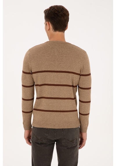 U.S. Polo Assn. Erkek Slim Fit Bisiklet Yaka Haki Kazak 50314976-VR027