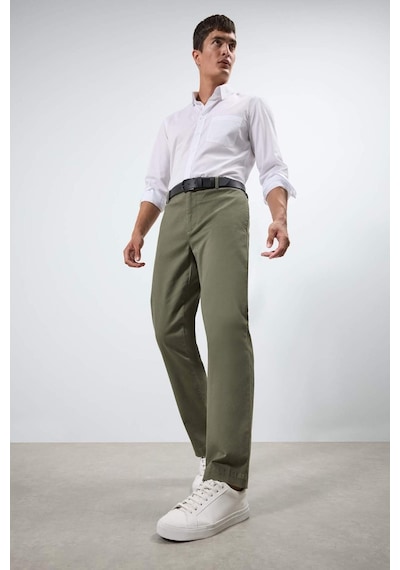 Defacto Regular Fit Düz Paça Chino Kanvas Pantolon E8064ax25aukh82 Haki