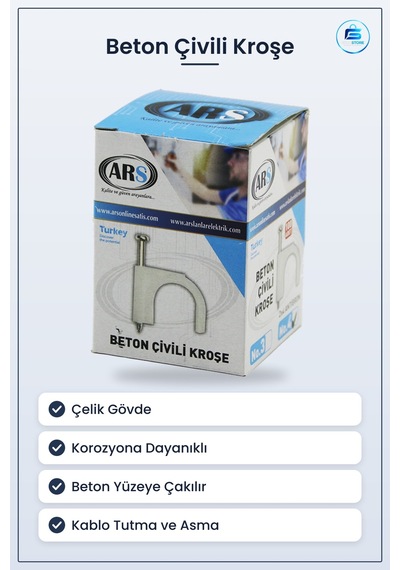 Beton Çivili Kroşe Çelik Korozyona Dayanıklı Kaplama Kablo Tutucu
