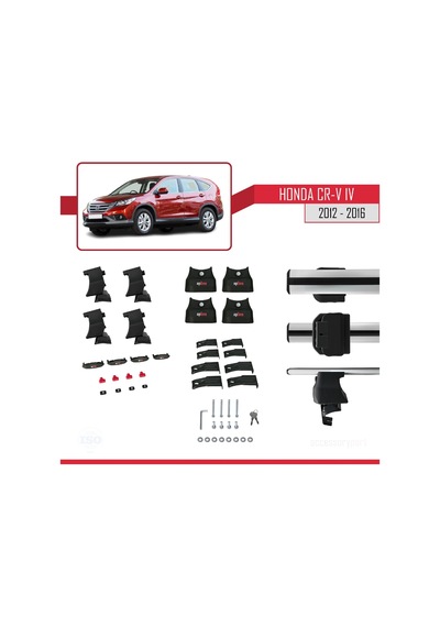 Honda Cr-v Iv 2012-2016 Arası İle Uyumlu Ace-4 Ara Atkı Tavan Barı Gri