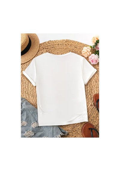 Kadın Coquette Sweet Cherry Baskılı T-shirt Beyaz