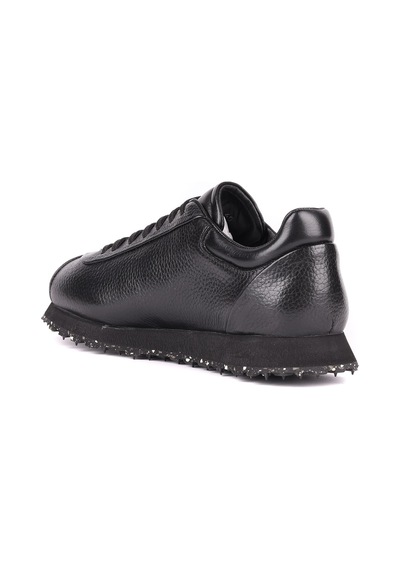 Shoetyle - Hakiki Deri Siyah Renk Günlük Erkek Sneaker - 666-10-110-1651