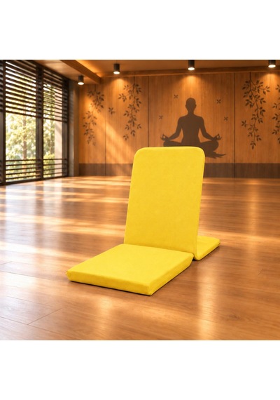 Meditasyon Sandalyesi Backjack Destekli Yer Minderi Su Ve Leke Tutmaz Duck Kumaş Sarı