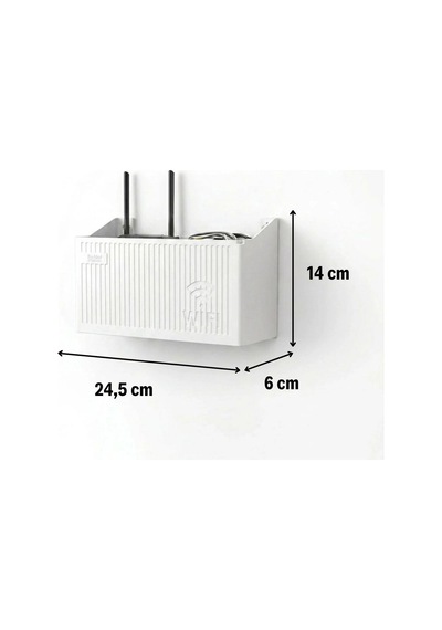 Buffer Duvar Tipi Wi-fi Modem Saklama Kutusu Beyaz Kablo Düzenleyici Router Raf Organizer