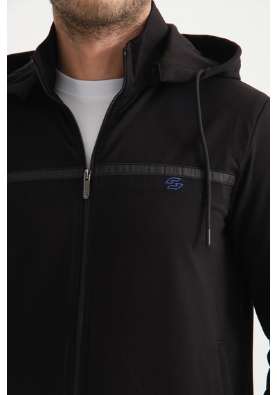 Shooter Sportswear Shooter Premium Dik Yaka Rahat Form Klasik Paça Erkek Eşofman Takımı Siyah Shooter Sportswear Shooter Premium Dik Yaka Rahat Form Klasik Paça Erkek Eşofman Takımı Siyah