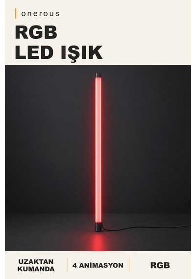 Onerous Rgb Led Işık, Kumandalı, Yapışkanlı, 16 Renk, 4 Animasyon Kırmızı
