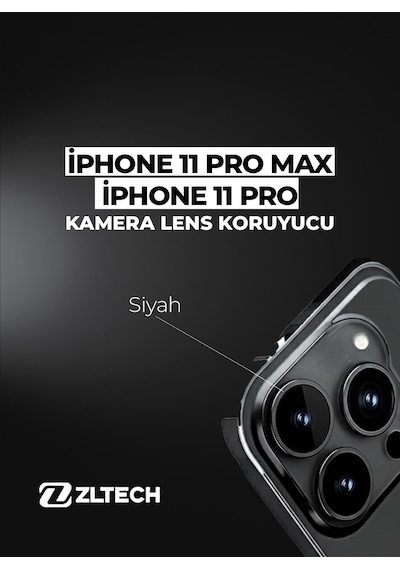 İphone 11pro/11promax Uyumlu Kamera Lens Koruyucu Siyah