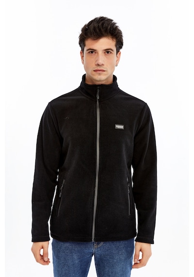 Champp Tam Fermuarlı Siyah Unisex Polar Beyaz - Siyah