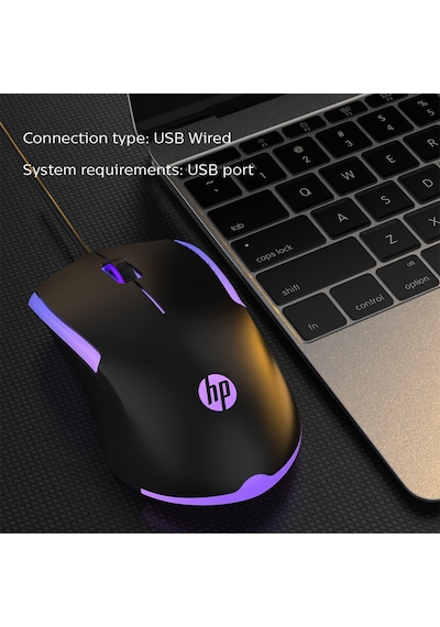 HP M160 Işıklı Kablolu Oyuncu Mouse