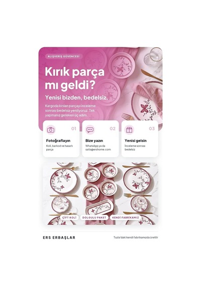 Verna Pembe 20 Parça 6 Kişilik Kahvaltı Takımı Diğer