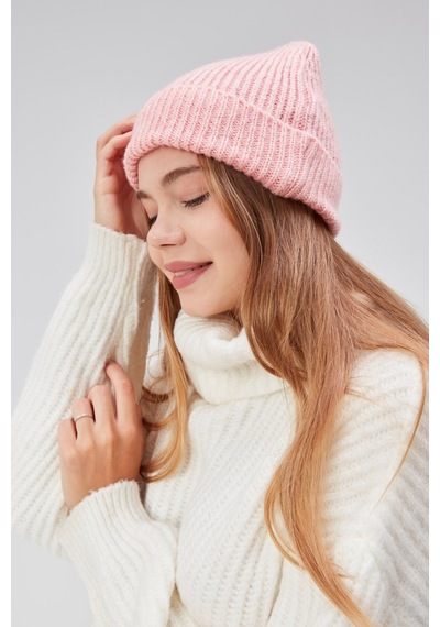 Derikem Basic Şık Standart Lüks Unisex Tiftik Bere Pembe