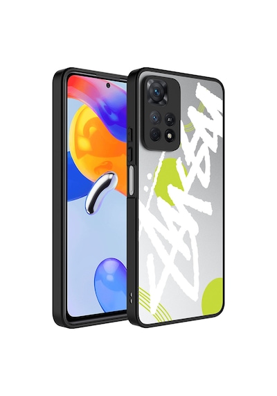 Xiaomi Redmi Note 11 Pro 5g Kılıf Aynalı Desenli Kamera Korumalı Parlak Zore Mirror Kapak Yazı