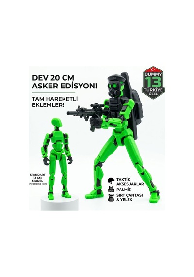 Dummy 13 Büyük Boy Asker Figür 20 Cm - Hareketli Eklemli 3d Figür Oyuncak
