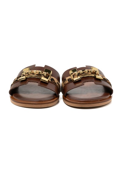 148 Brown Terlik Kadın 21032 Myconian 2025 Greek Sandal Kahverengi