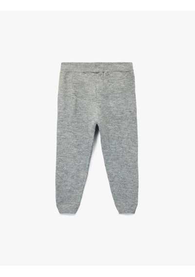 Koton Beli Bağcıklı Basic Triko Pantolon Gri 6wmb90006tt Gri