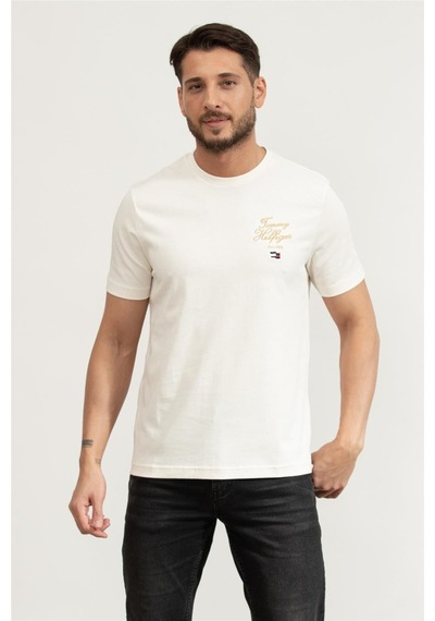 Tommy Hilfiger Erkek Bisiklet Yaka T-shirt Sarı Sarı