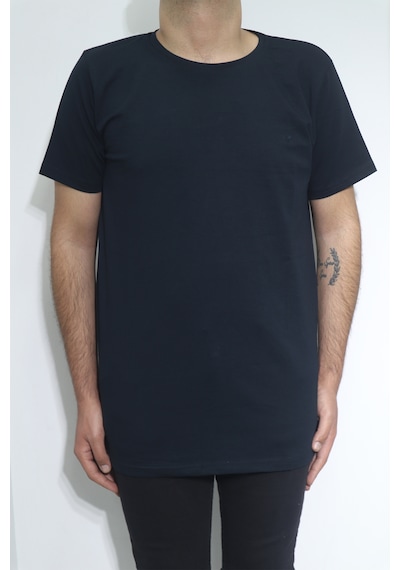 Santa Dmctekstil Erkek Düz Spor Kesim Dar Kalıp Bisiklet Yaka Battal T-shirt Lacivert