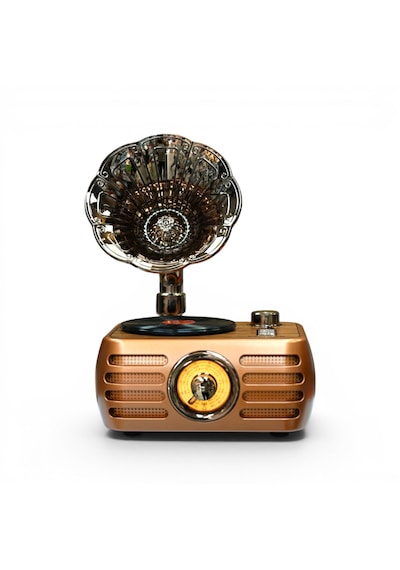 Rt-704 Nostaljik Trend Tasarım Gramafon Radyo,bluetooth Özellikli Nostalji Radyo