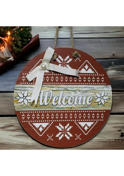 Dijital Baskı Welcome Kapı Süsü 30 Cm Kapı Süsü