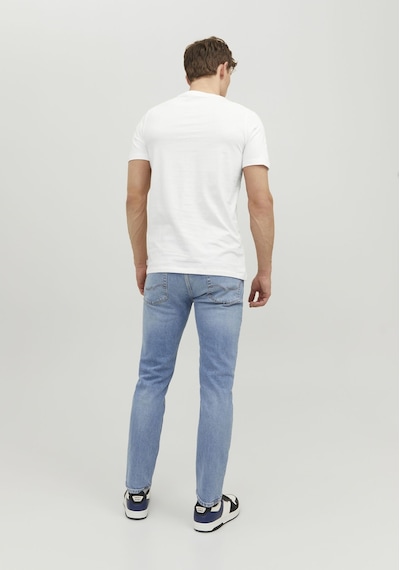 Jack & Jones Bisiklet Yaka Basic Tisört-Organic 12156101 Beyaz
