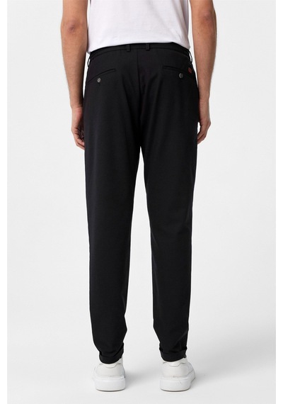 Süvari Siyah Slim Fit Armürlü Jogger Pantolon