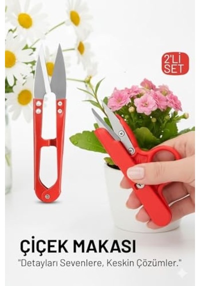 Profesyonel 2 Li Mini Budama Seti: Hassas Çiçek Ve Bitki Makası - Çelik Ultra Keskin Seri 722647