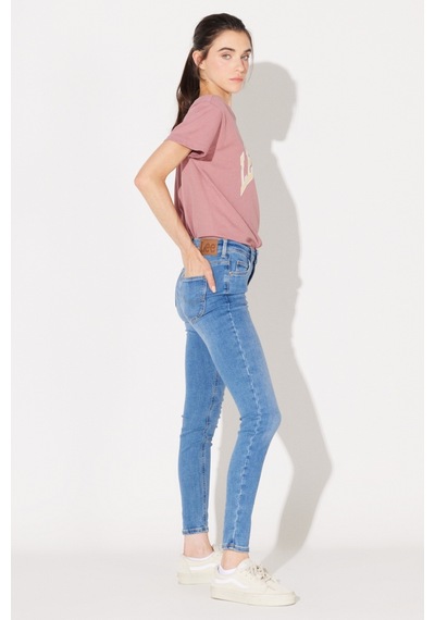 Lee Foreverfit Skinny Fit Dar Kesim Yüksek Bel Çok Dar Paça Mavi Kadın Esnek Jean Denim Kot Pantolon L32SOVD44 Açık Mavi