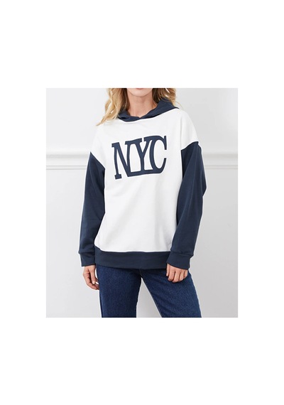Tex Republic Kadın Baskılı Kapüşonlu Nyc Baskılı Oversize Üç İplik Sweat Siyah - Yeşil Tex Republic Kadın Baskılı Kapüşonlu Nyc Baskılı Oversize Üç İplik Sweat Siyah - Yeşil