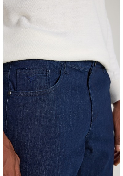 Erkek K.mavı Slim Fit Dar Kesim 5 Cep Magic Esnek Denim Jean Kot Pantolon K.Mavi