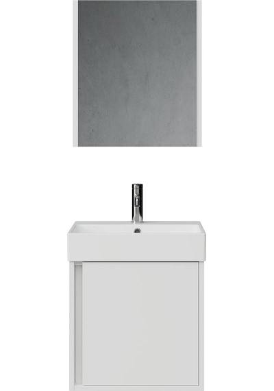 Vasa Kapaklı 50 Cm Beyaz Lavabo Dolabı İkili Set