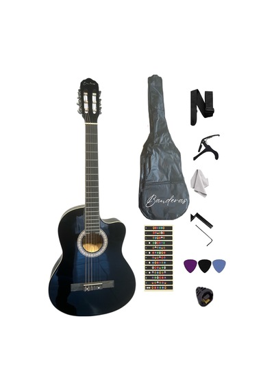 Bg3900 4/4 Klasik Gitar Kesik Kasa Sap Ayarlı Gül Klavye Flatolu Set