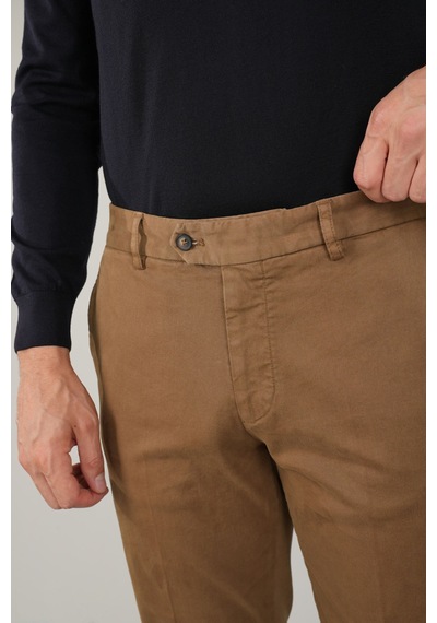 Bisse Haki Pamuklu Chino Pilesiz Erkek Pantolon Pns24k24001 D49 Haki