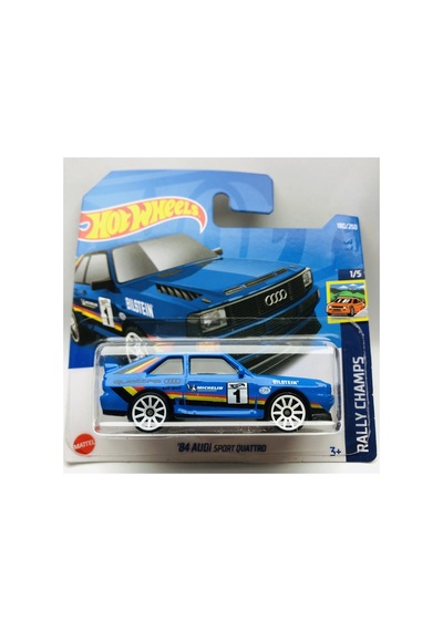 New - Yeni 84 Audi Sport Quattro Mavi 1:64 Ölçek Hotwheels Marka 1/5 Çok Renkli