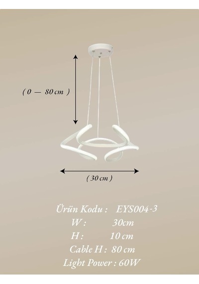 Ey Shop Beyaz Drone Model 3 Renk Led Avize Beyaz