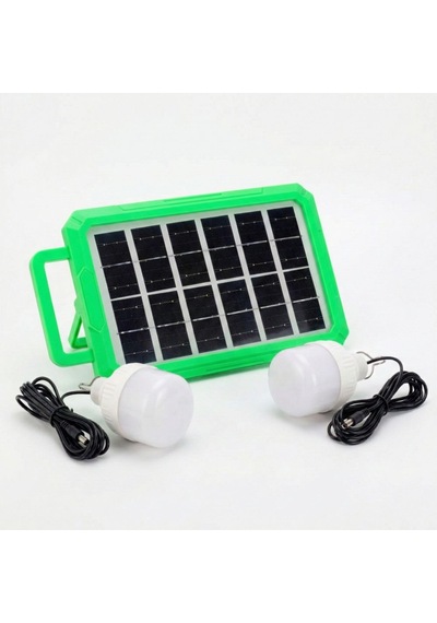 2 Ampullü Solar Panelli Powerbank Özellikli Kamp Işığı Seti Güneş Enerjili Led Kamp Aydınlatma Sistemi, Ta