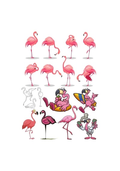 Flamingo Sticker Set 2 16 Parça Telefon, Tablet, Defter, Laptop Sticker