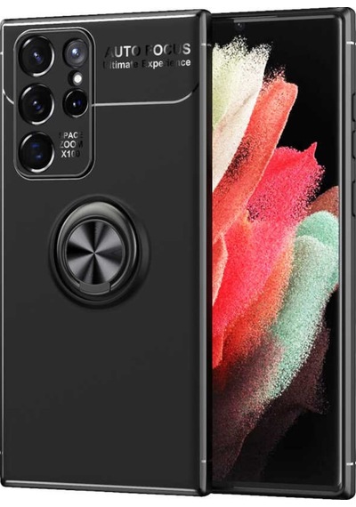 Galaxy S22 Ultra Kılıf Zore Ravel Yüzüklü Silikon Kılıf