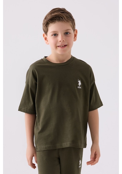 U.S. Polo Assn. Erkek Çocuk Koyu Haki Bermuda Takımı 5274-43684 Koyu Haki