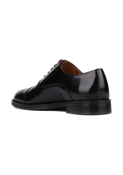 Shoetyle - Siyah Açma Deri Bağcıklı Erkek Klasik Ayakkabı 250-2730-827 Siyah